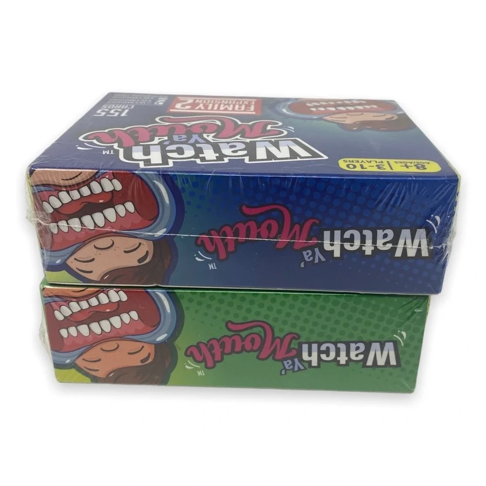 Watch Ya' Mouth Family Expansion 1 & 2 Party Game Set - 155 Cards Per Pack - NEW